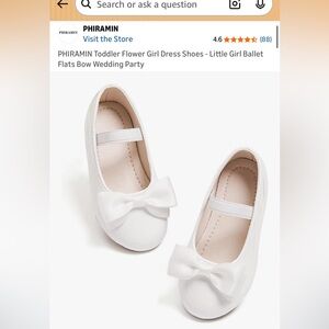 Girls White Bow Mary Jane Flats - Kids Shoes